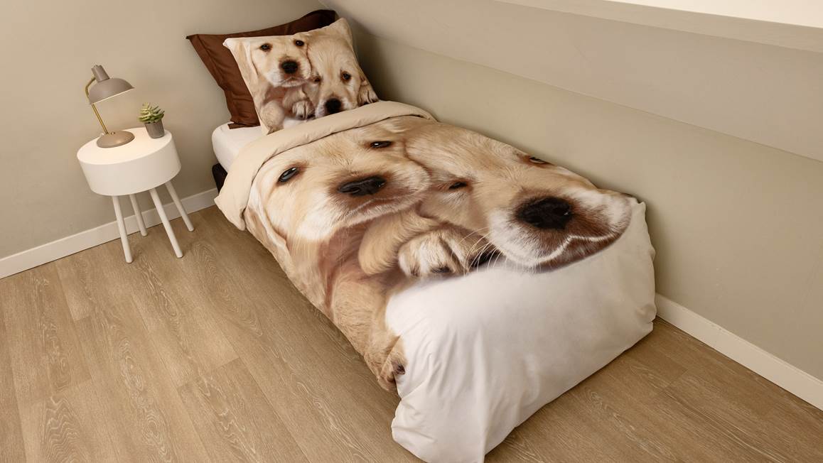 Snoozing Puppy Love housse de couette multicolore