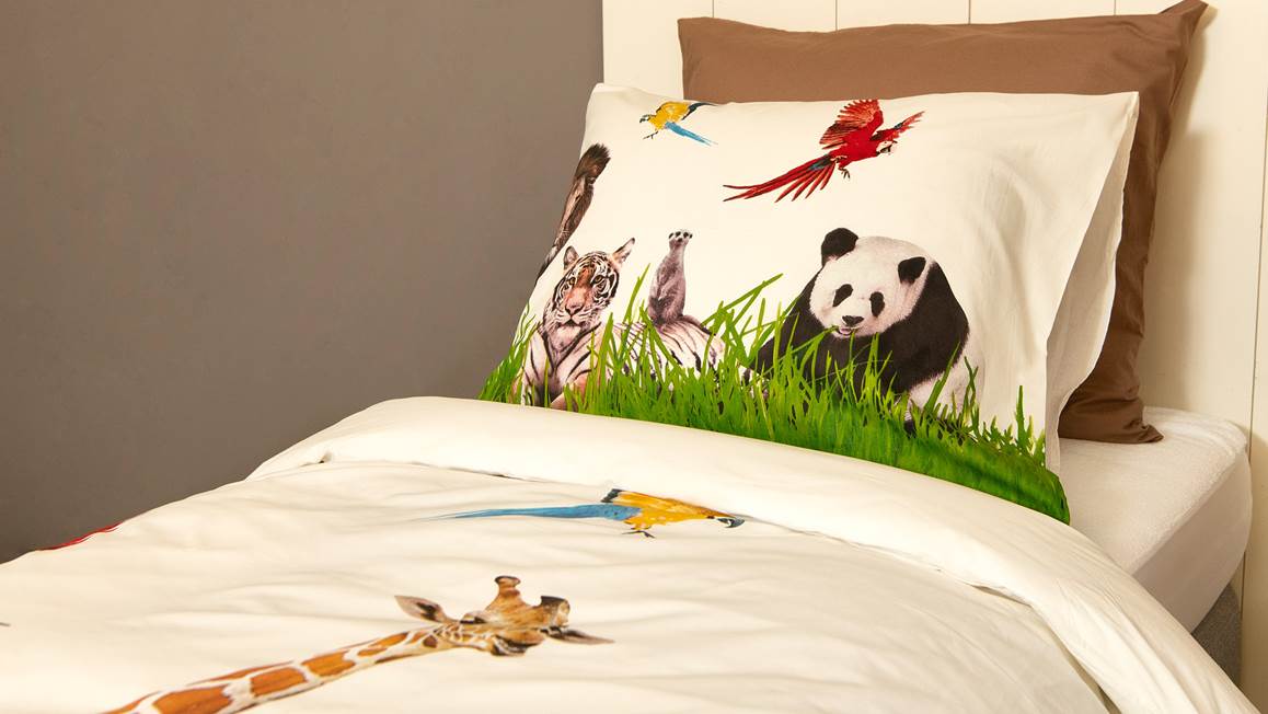 Snoozing Zoo housse de couette multicolore