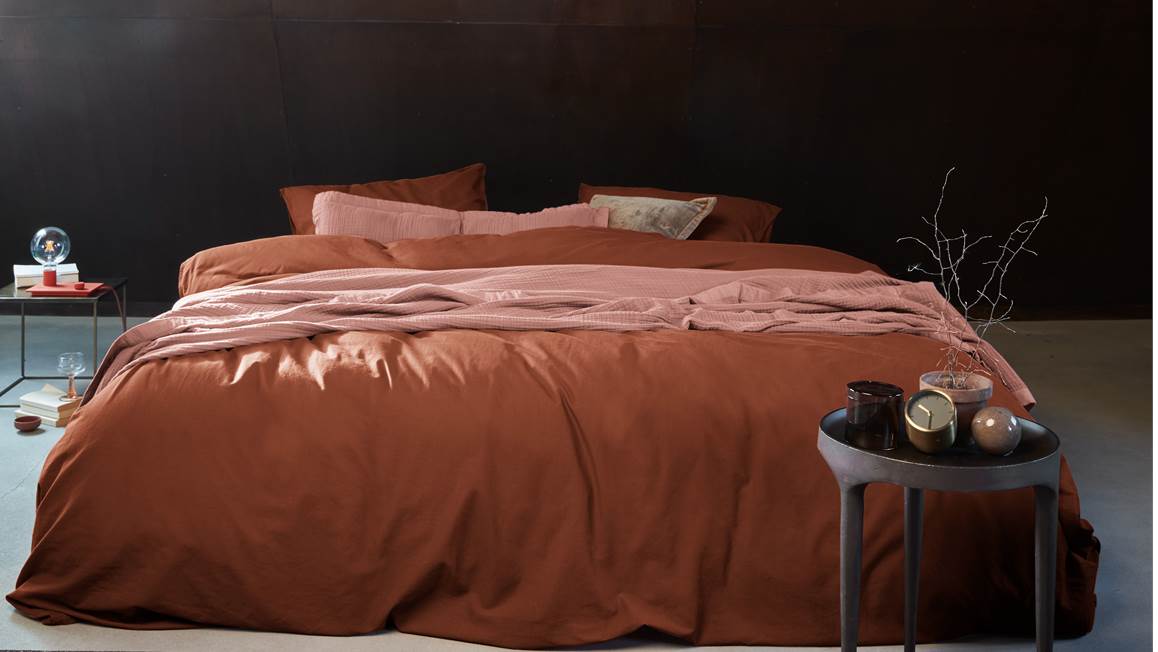 Vt Wonen Natural Stone Housse De Couette Terre De Sienne Smulderstextiles Fr