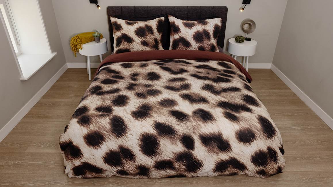 Snoozing Jaguar housse de couette en flanelle taupe