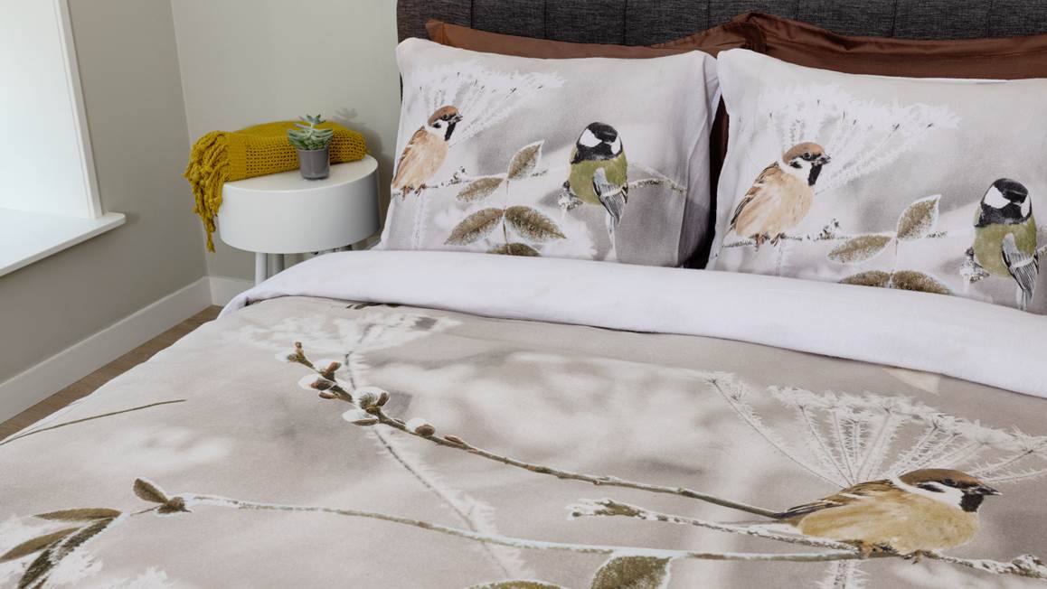 Snoozing Winter housse de couette en flanelle