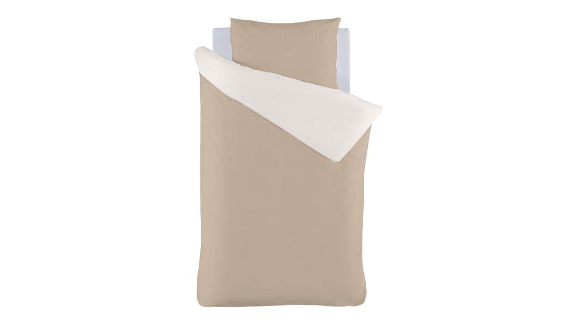 iSeng Uni Double housse de couette taupe/blanc cassé