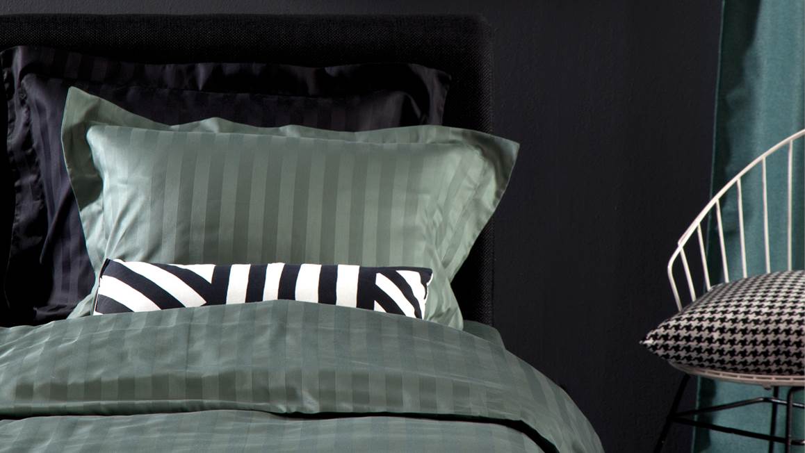 Damai Linea housse de couette vert gris