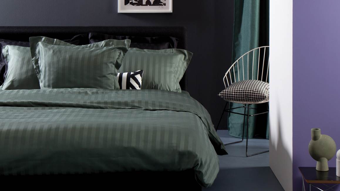 Damai Linea housse de couette vert gris