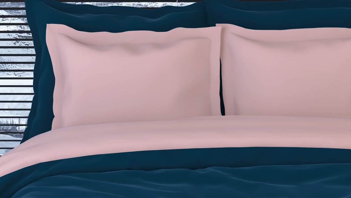 Romanette Comtesse housse de couette en flanelle teal/rose