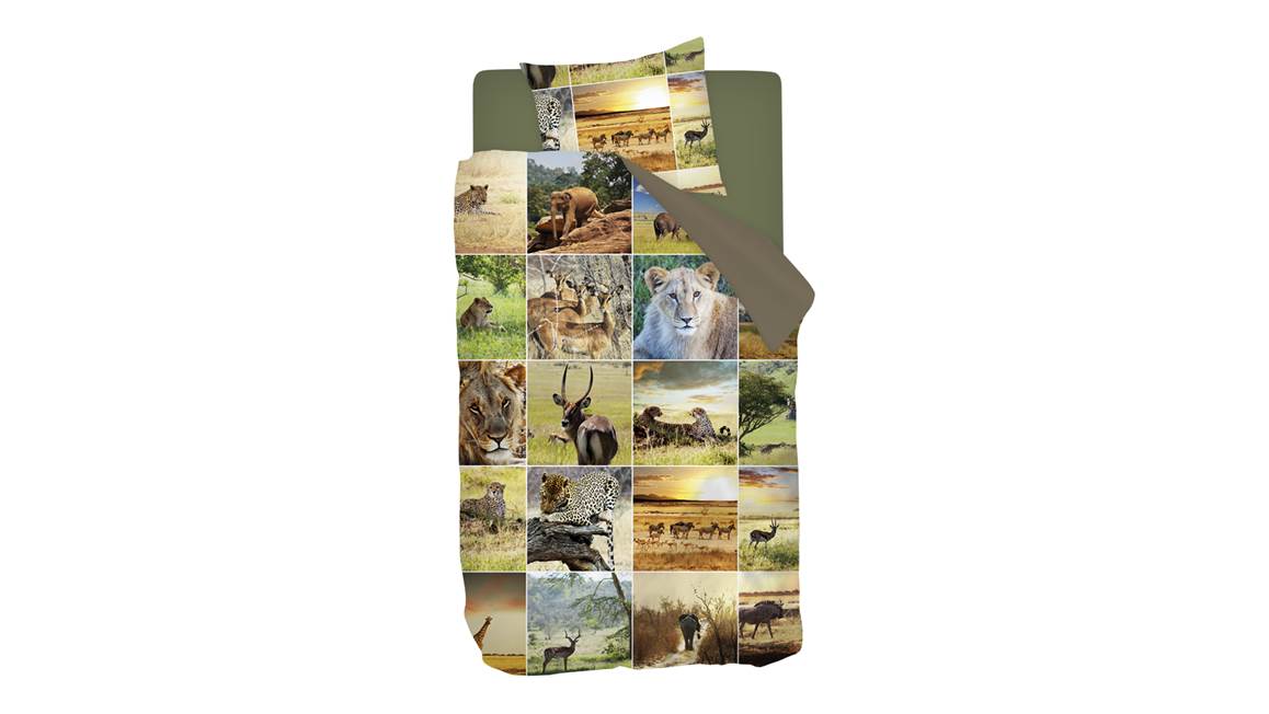 Snoozing Adventure housse de couette en flanelle multicolore