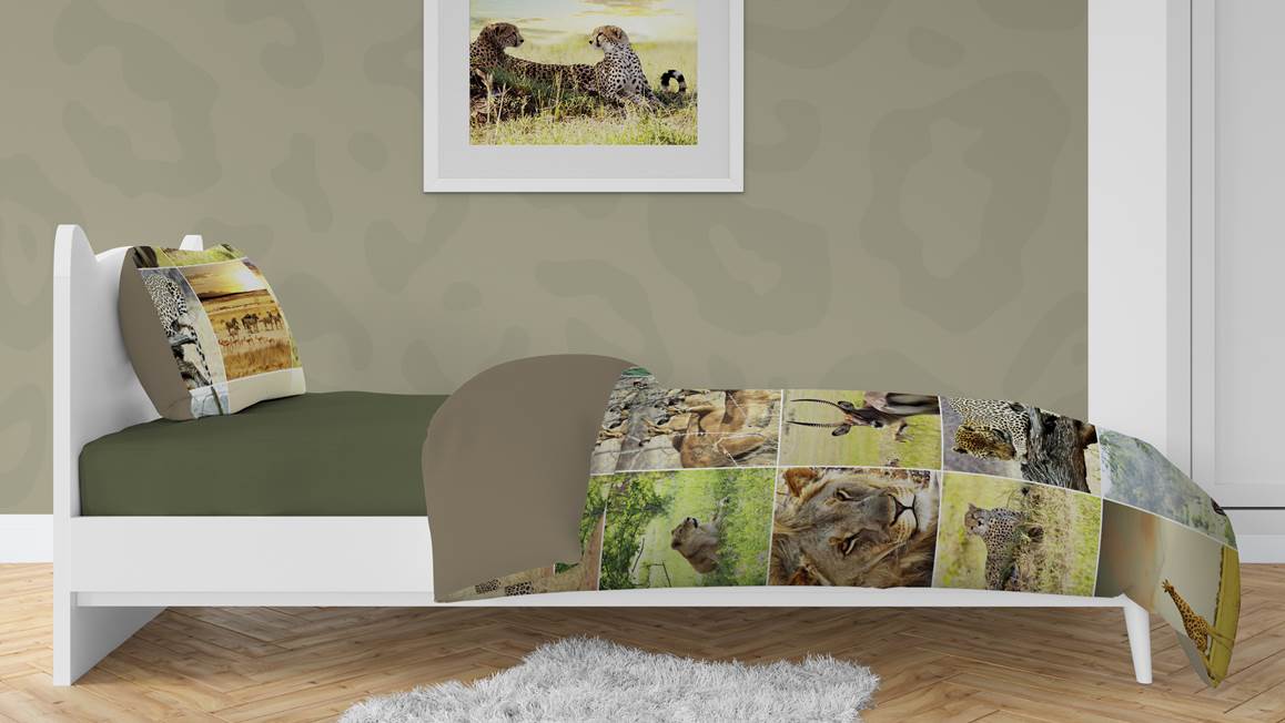 Snoozing Adventure housse de couette en flanelle multicolore