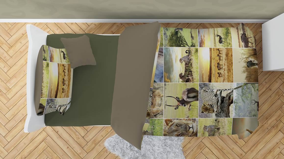 Snoozing Adventure housse de couette en flanelle multicolore