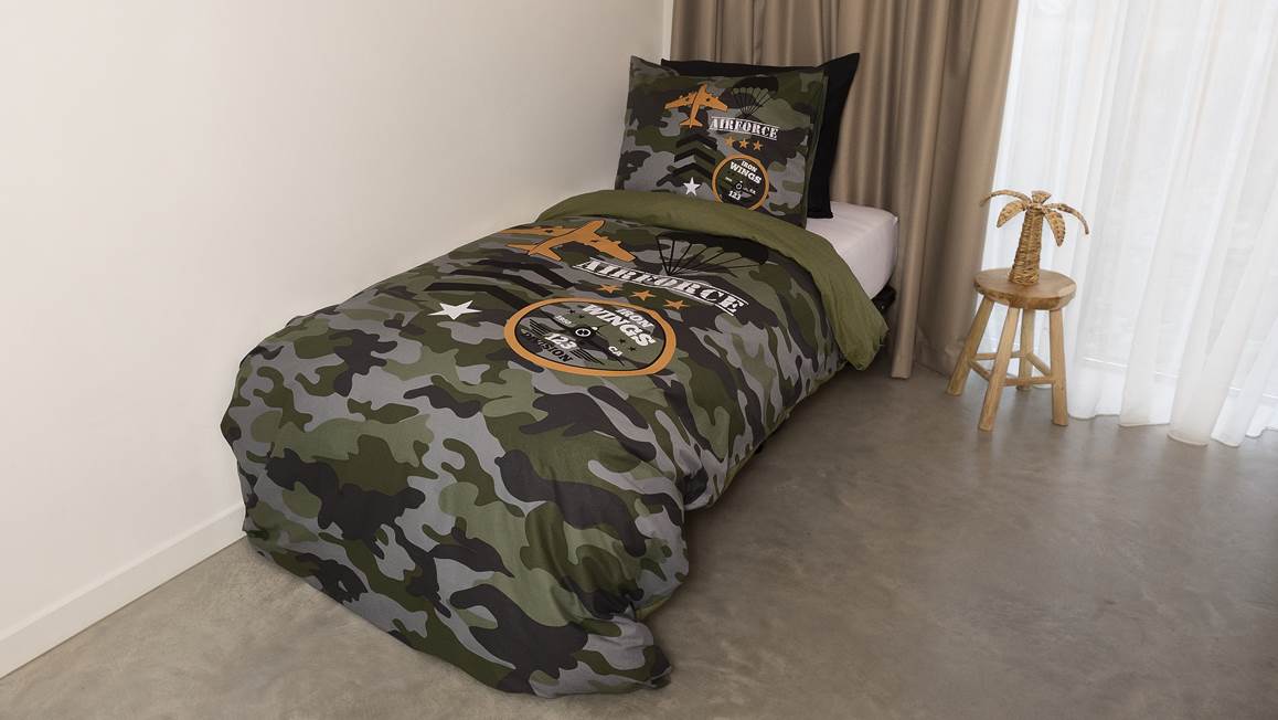 Snoozing Airforce housse de couette en flanelle vert