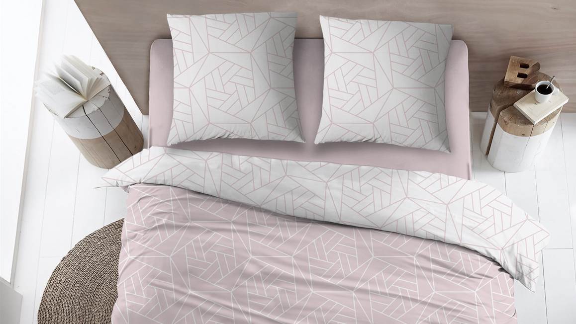 Snoozing Laslo housse de couette en flanelle rose