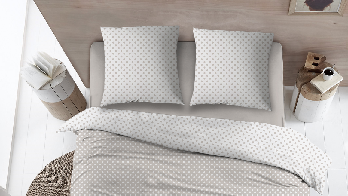 Snoozing Pierrot housse de couette en flanelle taupe