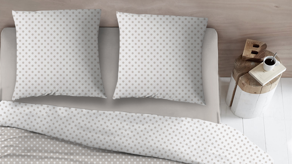 Snoozing Pierrot housse de couette en flanelle taupe