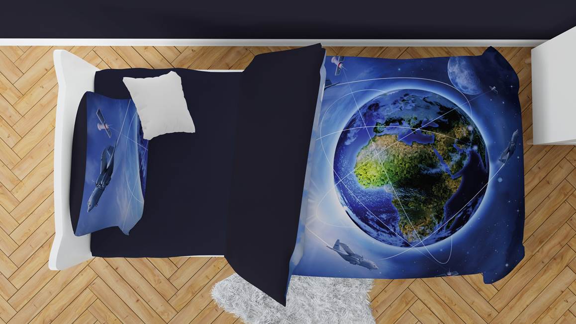 Snoozing Space housse de couette bleu