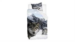 Snoozing Wolf housse de couette en flanelle
