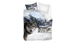 Snoozing Wolf housse de couette en flanelle