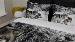 Snoozing Wolf housse de couette en flanelle