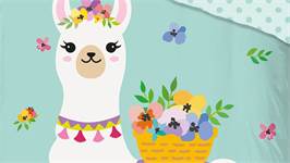 Good Morning Lama housse de couette menthe