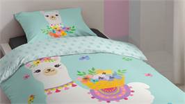 Good Morning Lama housse de couette menthe