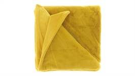 Unique Living Colas plaid polaire jaune bambou