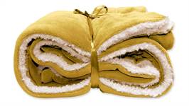 Unique Living Lars plaid polaire jaune bambou