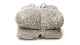 Unique Living Teddy plaid polaire gris plume