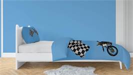 Snoozing Jelte housse de couette en flanelle bleu