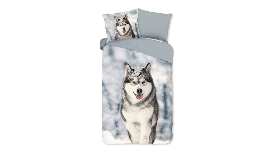 Good Morning Husky housse de couette en flanelle