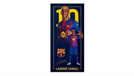 FC Barcelona Lamine Yamal serviette de plage - thumbnail_01
