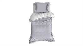 Romanette Comtesse housse de couette en flanelle argent/blanc
