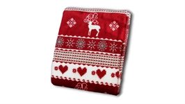 Unique Living Winter plaid polaire rouge
