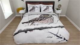 Snoozing Chouette housse de couette en flanelle sable
