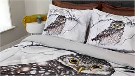 Snoozing Chouette housse de couette en flanelle sable