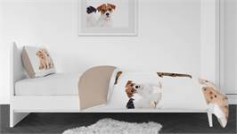 Snoozing Puppies housse de couette en flanelle multicolore