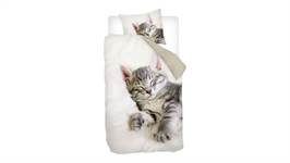 Snoozing Snooze housse de couette en flanelle blanc cassé
