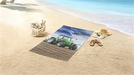 Good Morning Tracteur serviette de plage vert