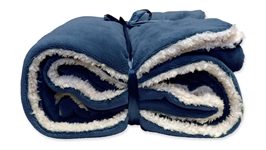Unique Living Lars plaid polaire bleu foncé