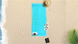 Reserved serviette de plage aqua
