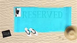 Reserved serviette de plage aqua