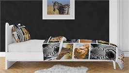 Snoozing Wildlife housse de couette en flanelle multicolore
