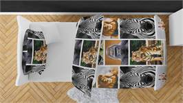 Snoozing Wildlife housse de couette en flanelle multicolore