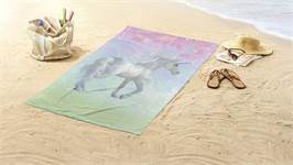 Good Morning Licorne serviette de plage multicolore