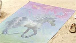 Good Morning Licorne serviette de plage multicolore