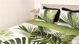 Snoozing Palm Leaves housse de couette en flanelle