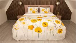 Snoozing Yellow Poppy housse de couette en flanelle
