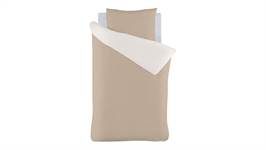 iSeng Uni Double housse de couette taupe/blanc cassé