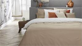 iSeng Uni Double housse de couette taupe/blanc cassé