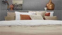 iSeng Uni Double housse de couette taupe/blanc cassé