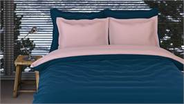 Romanette Comtesse housse de couette en flanelle teal/rose