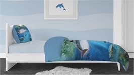 Snoozing Paradis des Dauphins housse de couette en flanelle multicolore