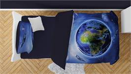 Snoozing Space housse de couette bleu